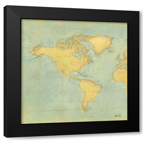 Map II Black Modern Wood Framed Art Print by Novak, Rick