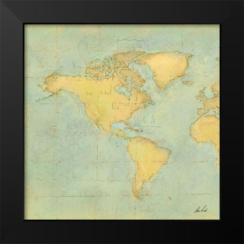 Map II Black Modern Wood Framed Art Print by Novak, Rick