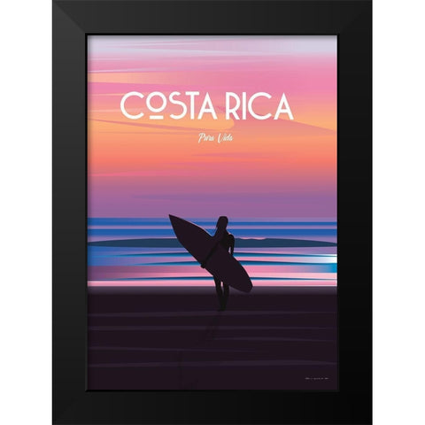 Costa Rica travel poster Black Modern Wood Framed Art Print by ARCTIC FRAME