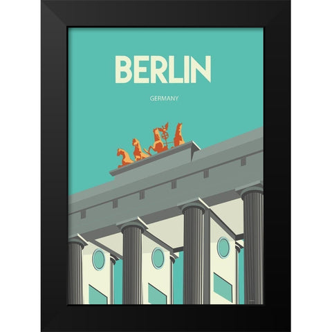 Berlin travel poster Black Modern Wood Framed Art Print by ARCTIC FRAME