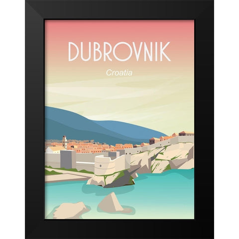dubrovnik Black Modern Wood Framed Art Print by ARCTIC FRAME