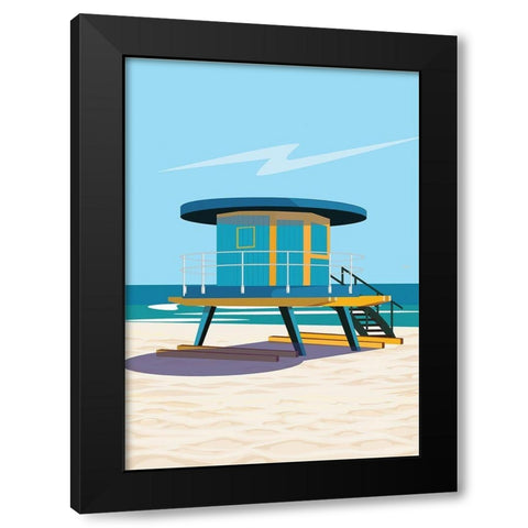 dipsouth beach Black Modern Wood Framed Art Print with Double Matting by ARCTIC FRAME