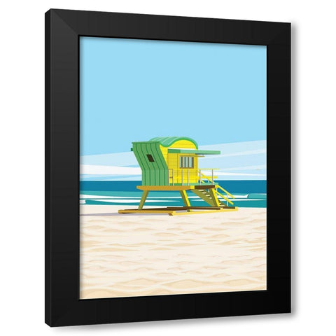 dipsouth-beach Black Modern Wood Framed Art Print with Double Matting by ARCTIC FRAME