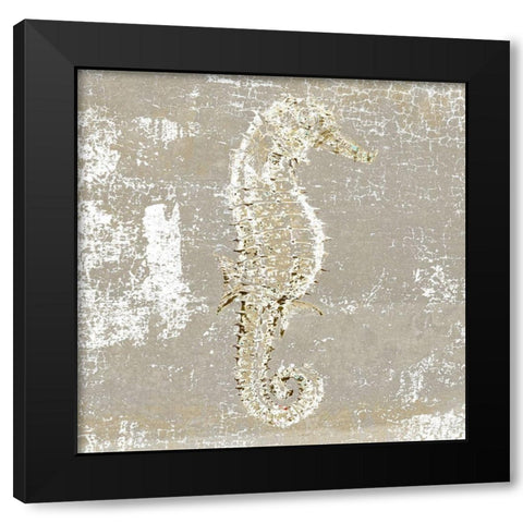 Aqua Marine V Black Modern Wood Framed Art Print with Double Matting by Aryai, Sia