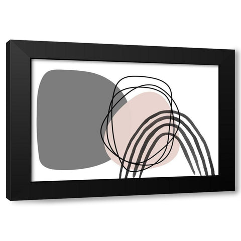 Minimalist Pink Gray Palette Black Modern Wood Framed Art Print by Orlov, Irena