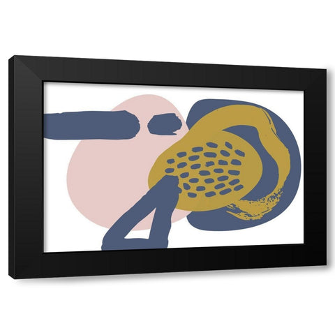 Minimalist Pink Yellow Palette Black Modern Wood Framed Art Print by Orlov, Irena