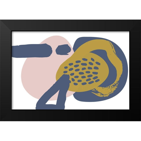 Minimalist Pink Yellow Palette Black Modern Wood Framed Art Print by Orlov, Irena