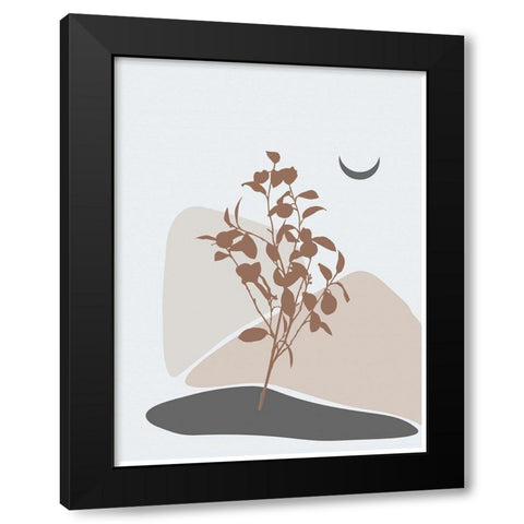 Abstract Minimal Lemon Tree Black Modern Wood Framed Art Print with Double Matting by Balbuena, Sabrina