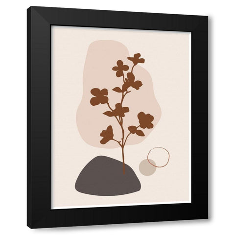 Abstract Minimal Flourish Tree Black Modern Wood Framed Art Print by Balbuena, Sabrina