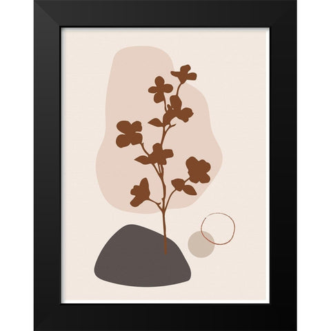 Abstract Minimal Flourish Tree Black Modern Wood Framed Art Print by Balbuena, Sabrina