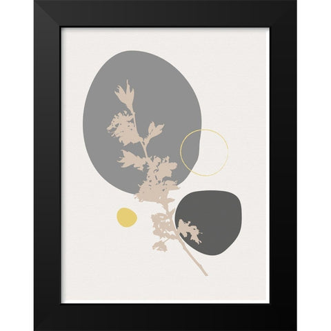 Abstract Minimal Flourish Branch Black Modern Wood Framed Art Print by Balbuena, Sabrina