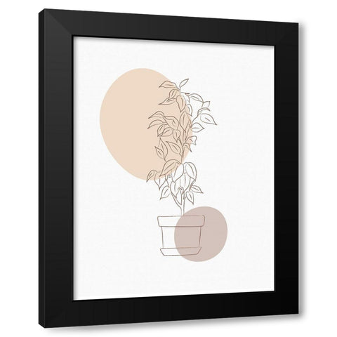 Abstract Minimal Flourish Pot Black Modern Wood Framed Art Print by Balbuena, Sabrina