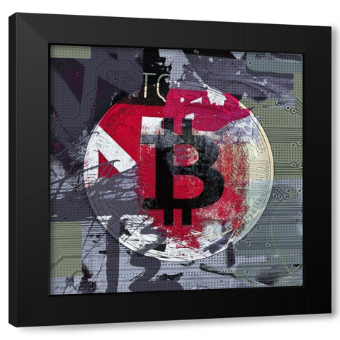 Bitcoin Crypto Currency I Black Modern Wood Framed Art Print with Double Matting by Orlov, Irena
