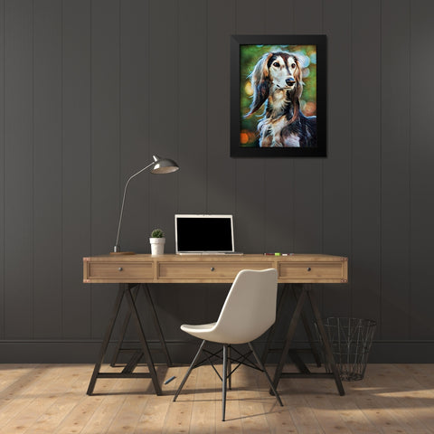 Saluki Sighted Black Modern Wood Framed Art Print by Aldridge, Ashley