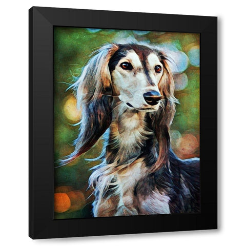 Saluki Sighted Black Modern Wood Framed Art Print by Aldridge, Ashley