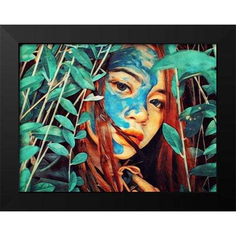 Tribal of Turquoise Black Modern Wood Framed Art Print by Aldridge, Ashley