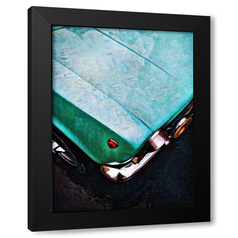 Turquoise Car Close-up Black Modern Wood Framed Art Print with Double Matting by Aldridge, Ashley