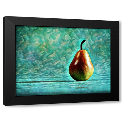 Turquoise Pear Perfection Black Modern Wood Framed Art Print by Aldridge, Ashley