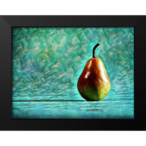 Turquoise Pear Perfection Black Modern Wood Framed Art Print by Aldridge, Ashley