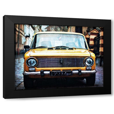 Canary Coloured Car Black Modern Wood Framed Art Print with Double Matting by Aldridge, Ashley