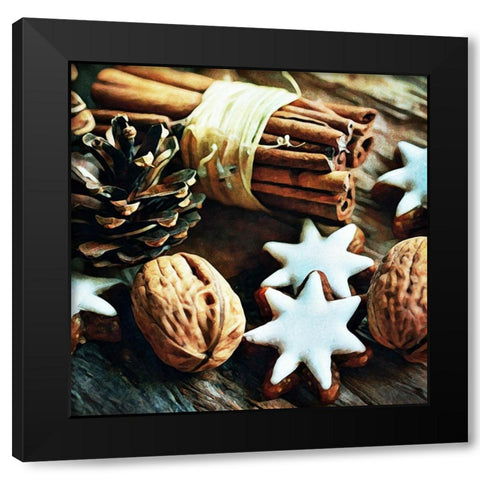 Cinnamon Gingerbread Black Modern Wood Framed Art Print with Double Matting by Aldridge, Ashley