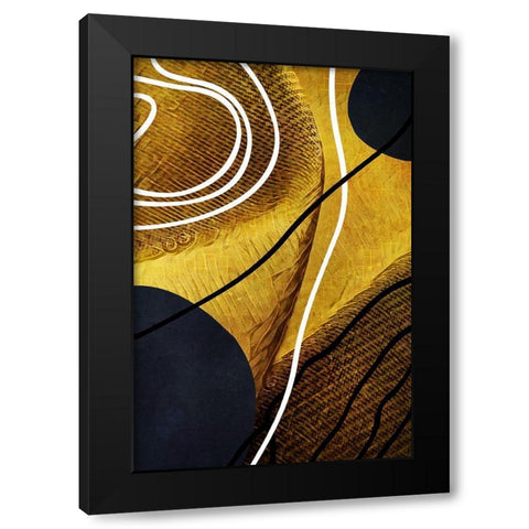 Textured Shapes and Lines I Black Modern Wood Framed Art Print with Double Matting by Aldridge, Ashley