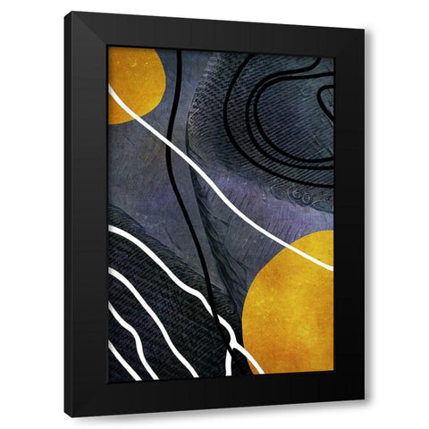 Textured Shapes and Lines II Black Modern Wood Framed Art Print with Double Matting by Aldridge, Ashley