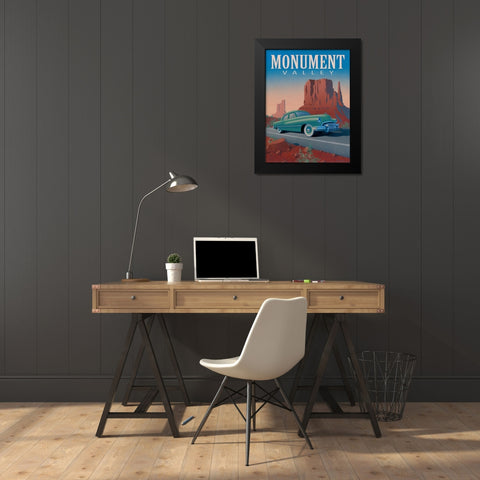 Monument Valley with Text Black Modern Wood Framed Art Print by Courtney, Richard