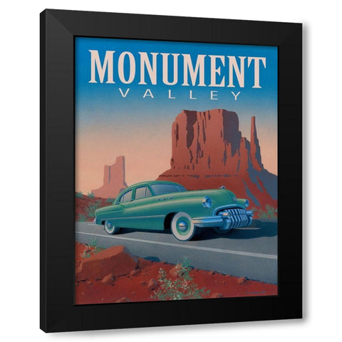 Monument Valley with Text Black Modern Wood Framed Art Print by Courtney, Richard