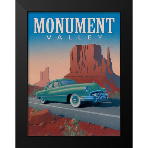 Monument Valley with Text Black Modern Wood Framed Art Print by Courtney, Richard