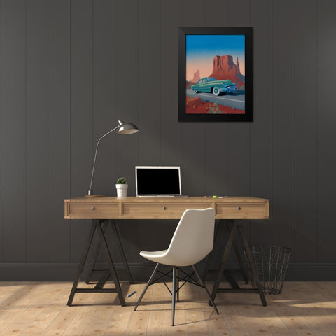 Monument Valley Black Modern Wood Framed Art Print by Courtney, Richard