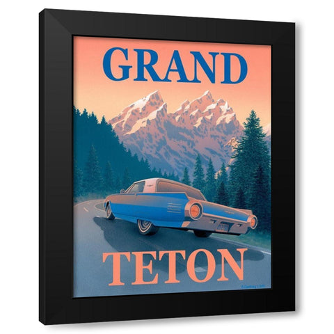 Grand Teton with Text Black Modern Wood Framed Art Print by Courtney, Richard