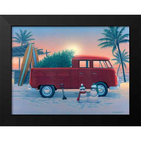 Oh Christmas Tree Black Modern Wood Framed Art Print by Courtney, Richard