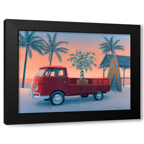 Coastal Christmas Black Modern Wood Framed Art Print with Double Matting by Courtney, Richard