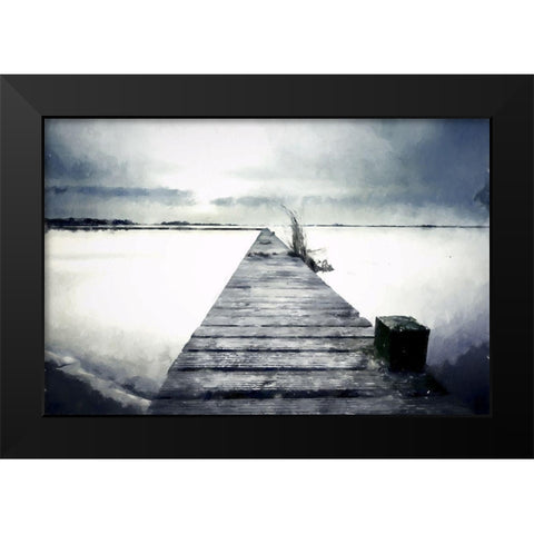 Foggy Jetty Black Modern Wood Framed Art Print by Curinga, Kim