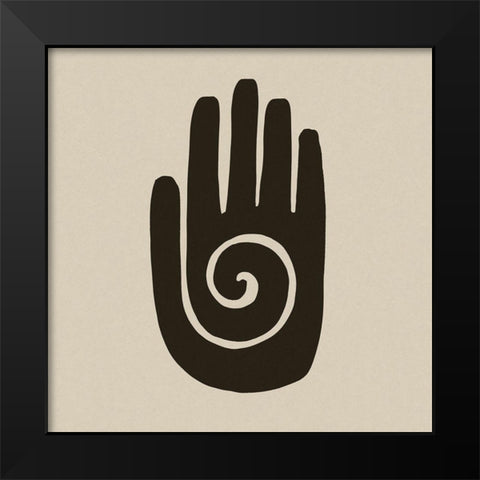 Healing Hand Block Print Black Modern Wood Framed Art Print by Haase, Andrea