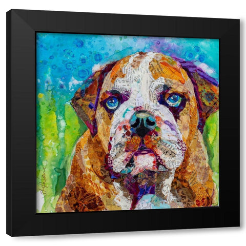 Bull Dog Black Modern Wood Framed Art Print by St Hilaire, Elizabeth