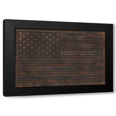 America Forged From Iron Black Modern Wood Framed Art Print with Double Matting by Haase, Andrea