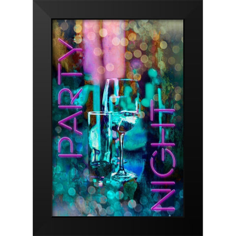 Party Night Black Modern Wood Framed Art Print by Haase, Andrea
