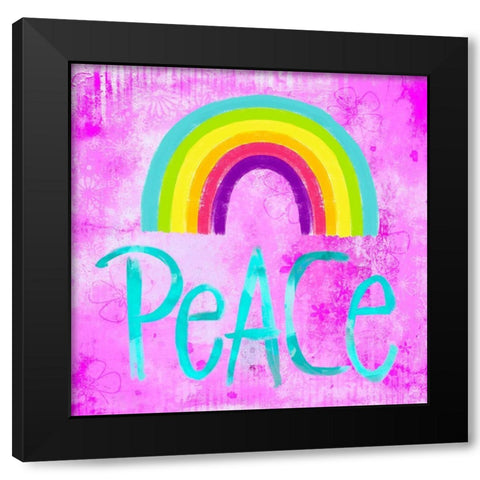 Peace Rainbow Black Modern Wood Framed Art Print with Double Matting by Haase, Andrea