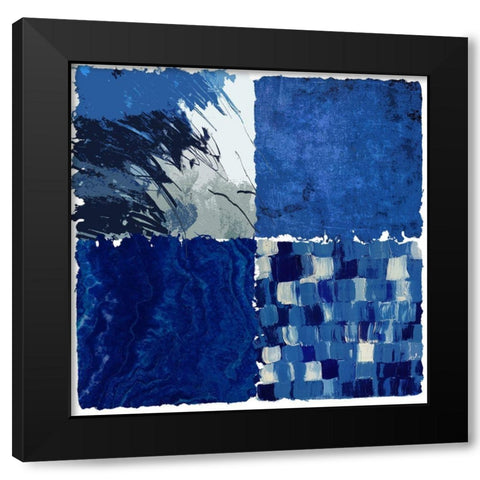 Blue Squared I Black Modern Wood Framed Art Print by Smith, Karen