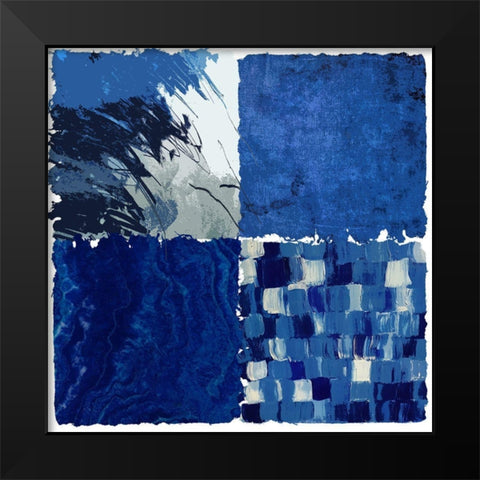 Blue Squared I Black Modern Wood Framed Art Print by Smith, Karen