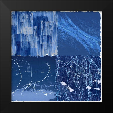 Blue Squared II Black Modern Wood Framed Art Print by Smith, Karen