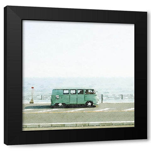 Vintage Van Black Modern Wood Framed Art Print with Double Matting by Curinga, Kim