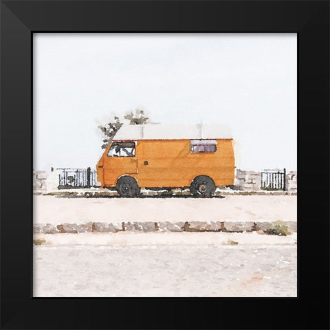 Orange Van Black Modern Wood Framed Art Print by Curinga, Kim