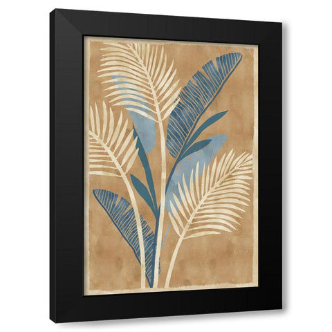 Cobalt Blue Palms III Black Modern Wood Framed Art Print with Double Matting by Kouta, Flora