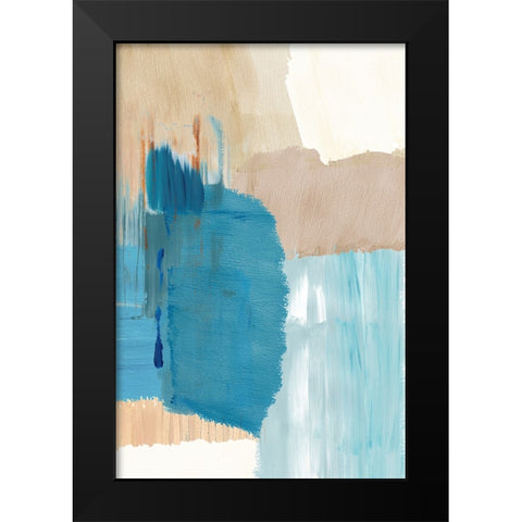 Blue Motion I Black Modern Wood Framed Art Print by Kouta, Flora