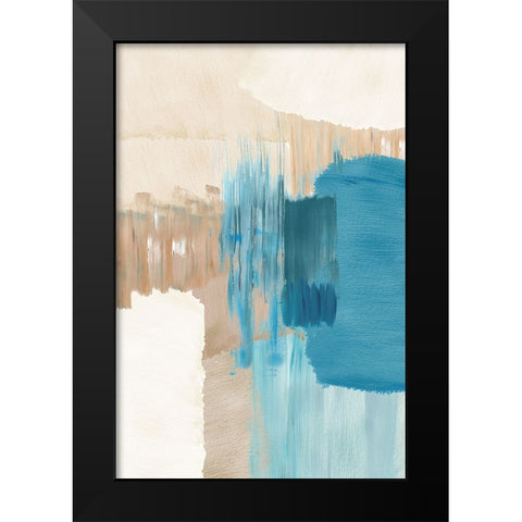 Blue Motion II Black Modern Wood Framed Art Print by Kouta, Flora