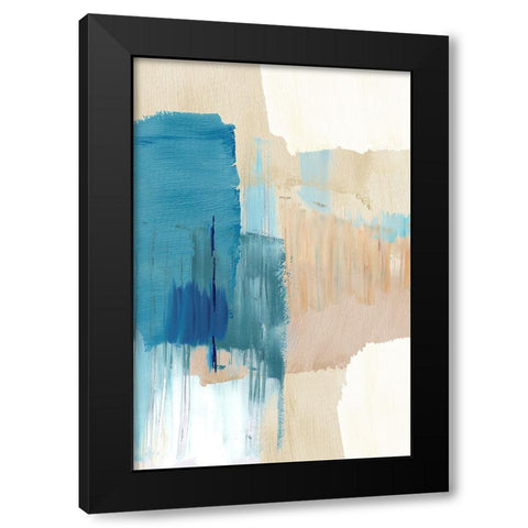 Blue Motion III Black Modern Wood Framed Art Print with Double Matting by Kouta, Flora