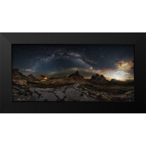 Galaxy Dolomites Black Modern Wood Framed Art Print by Pedretti, Ivan